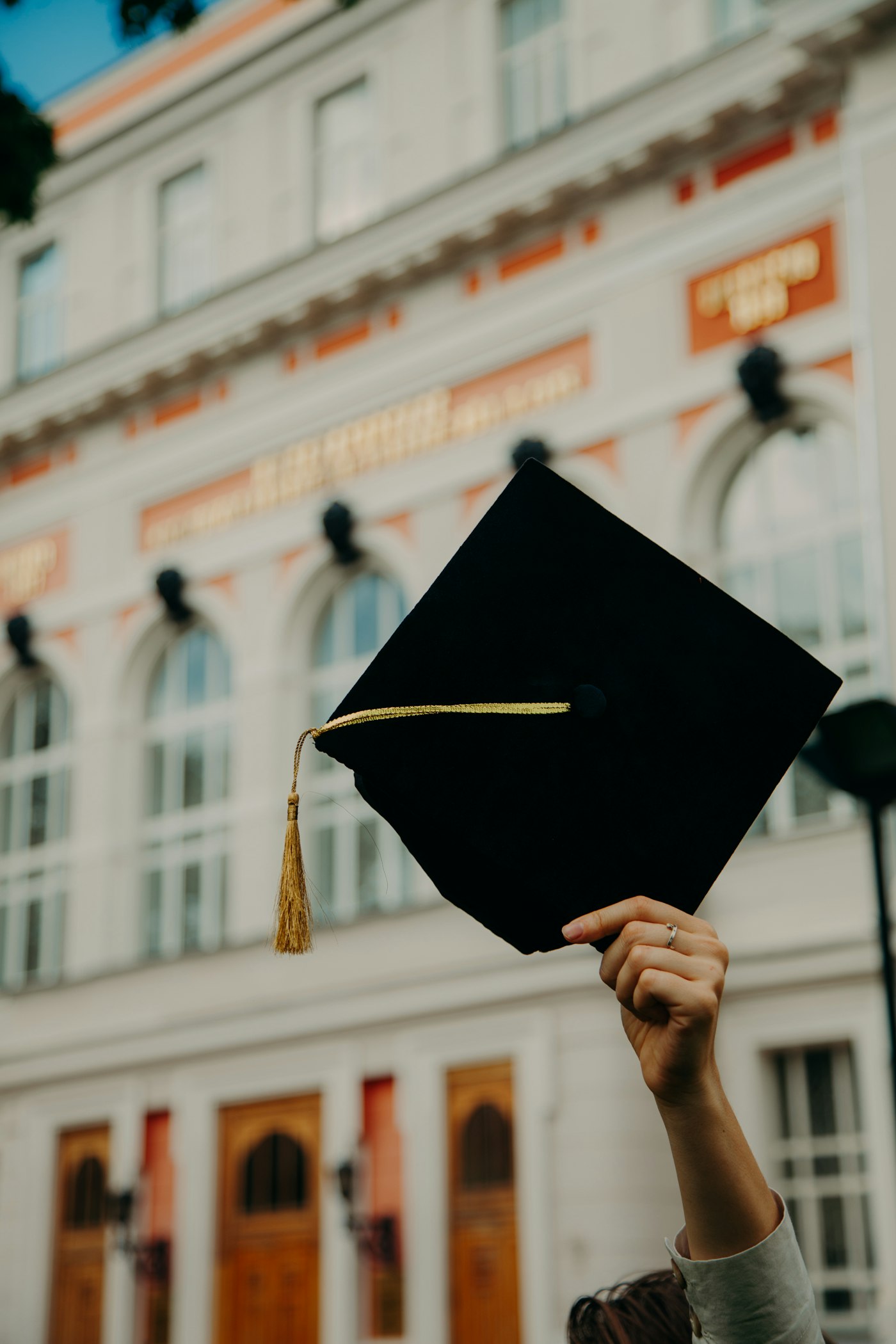 Graduate celebrating at university